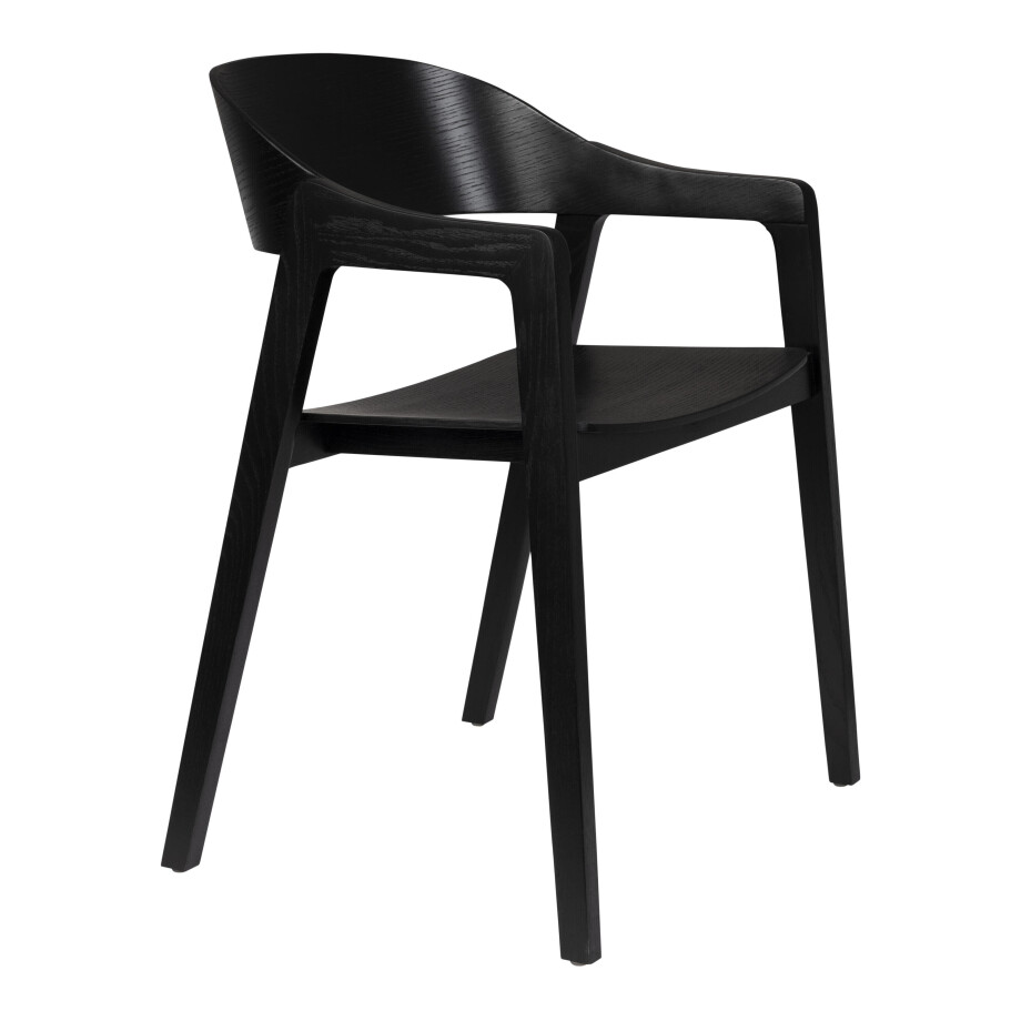 Dutchbone Eetkamerstoel 'Westlake' Beukenhout, kleur Zwart Dutchbone Eetkamerstoel 'Westlake' Beukenhout, kleur Zwart afbeelding 1