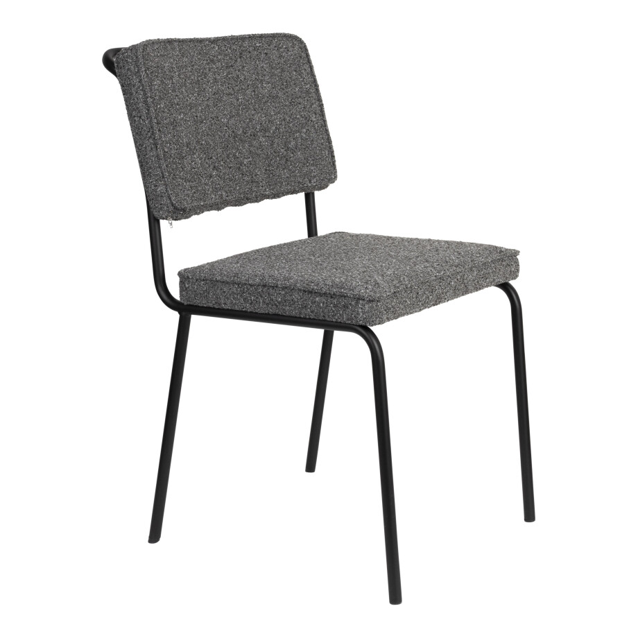 Zuiver Eetkamerstoel 'Buddy' Gerecyclede stof, kleur Zwart Zuiver Eetkamerstoel 'Buddy' Gerecyclede stof, kleur Zwart afbeelding 1