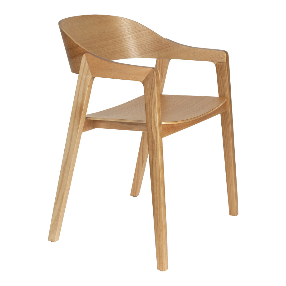 Dutchbone Eetkamerstoel 'Westlake' Eikenhout, kleur Naturel Dutchbone Eetkamerstoel 'Westlake' Eikenhout, kleur Naturel afbeelding 1