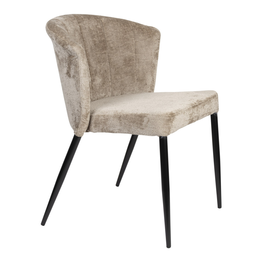 Dutchbone Eetkamerstoel 'Georgia' kleur Beige afbeelding 1
