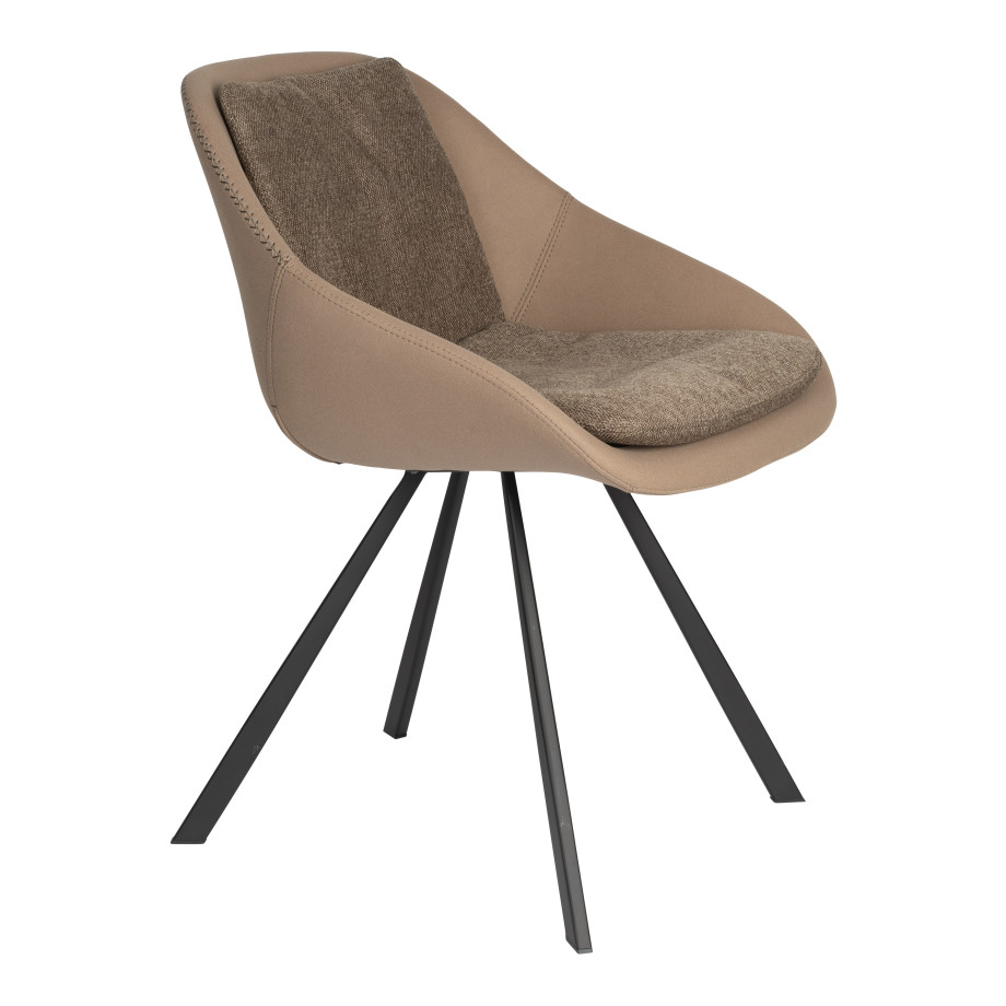 Dutchbone Eetkamerstoel 'Wakefield' kleur Beige Dutchbone Eetkamerstoel 'Wakefield' kleur Beige afbeelding 1