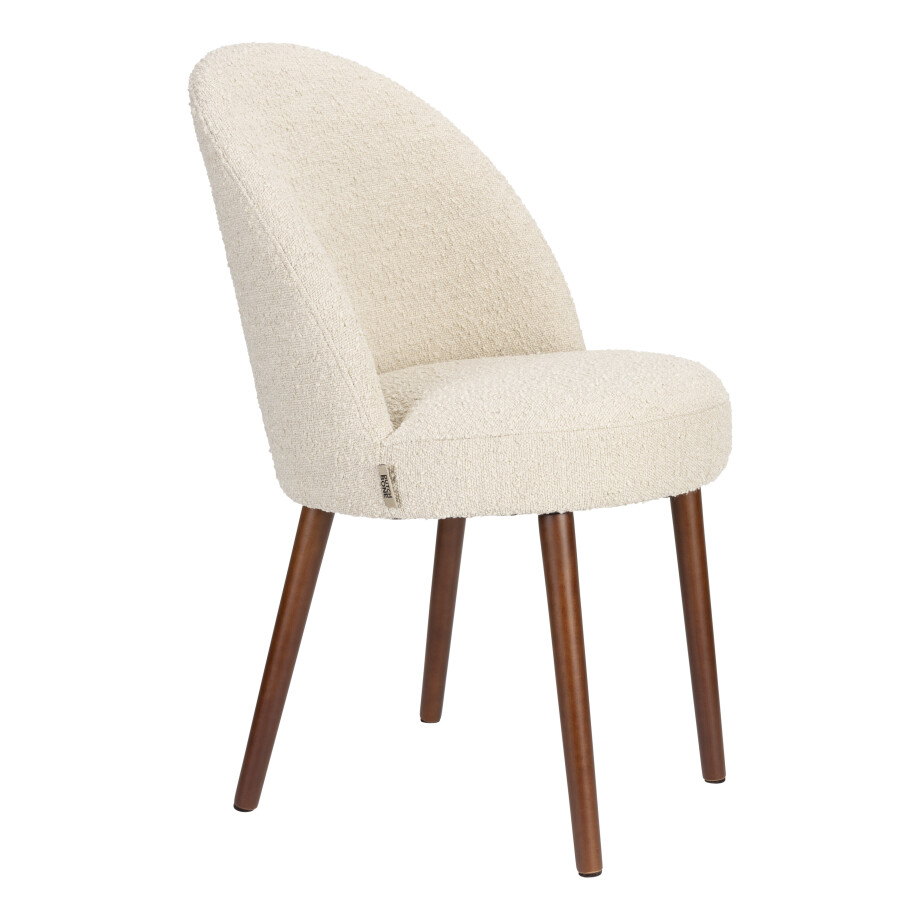 Dutchbone Eetkamerstoel 'Barbara' Bouclé, kleur Beige afbeelding 1