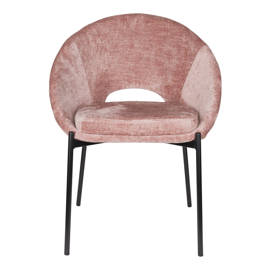 ZILT Eetkamerstoel 'Danon' Chenille, kleur Oud Roze ZILT Eetkamerstoel 'Danon' Chenille, kleur Oud Roze afbeelding 1