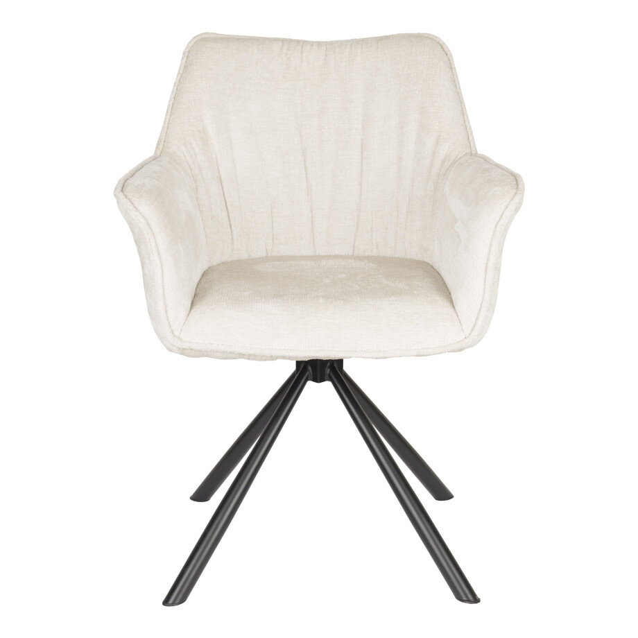 ZILT Draaibare Eetkamerstoel 'Jahmar' Chenille, kleur Beige afbeelding 1