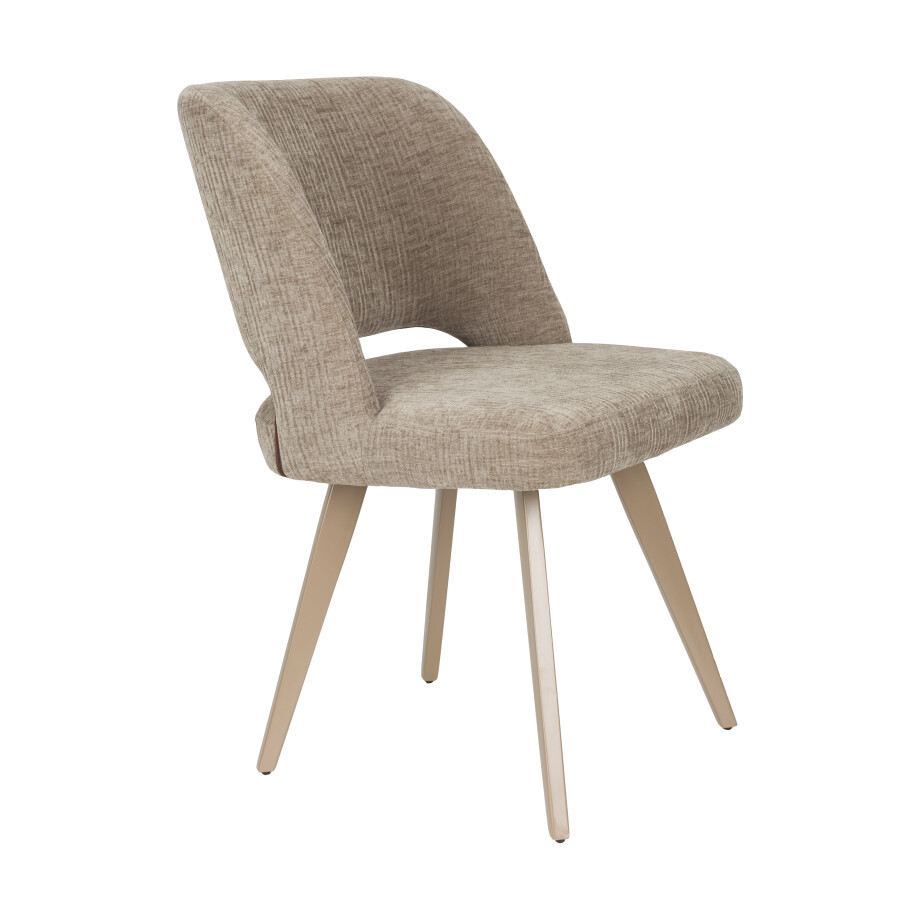 ZILT Eetkamerstoel 'Nohemi' Chenille, kleur Bruin afbeelding 1