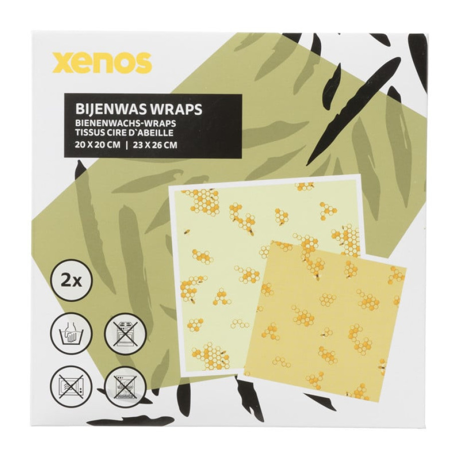 Bijenwas wraps - geel/groen - set van 2 afbeelding 