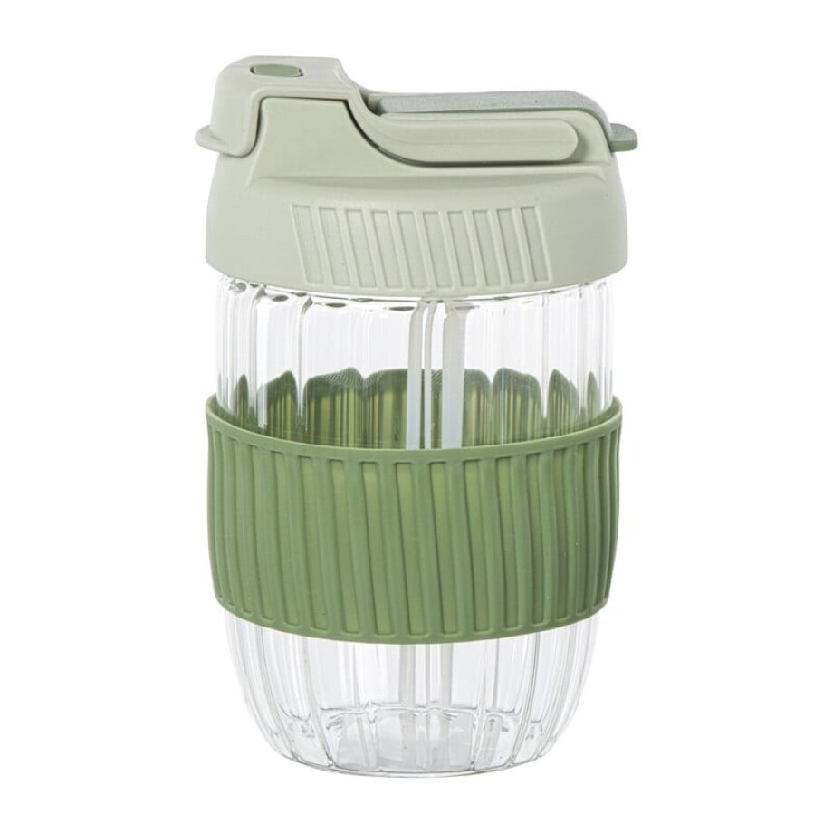Glazen to-go beker - groen - 350 ml afbeelding 