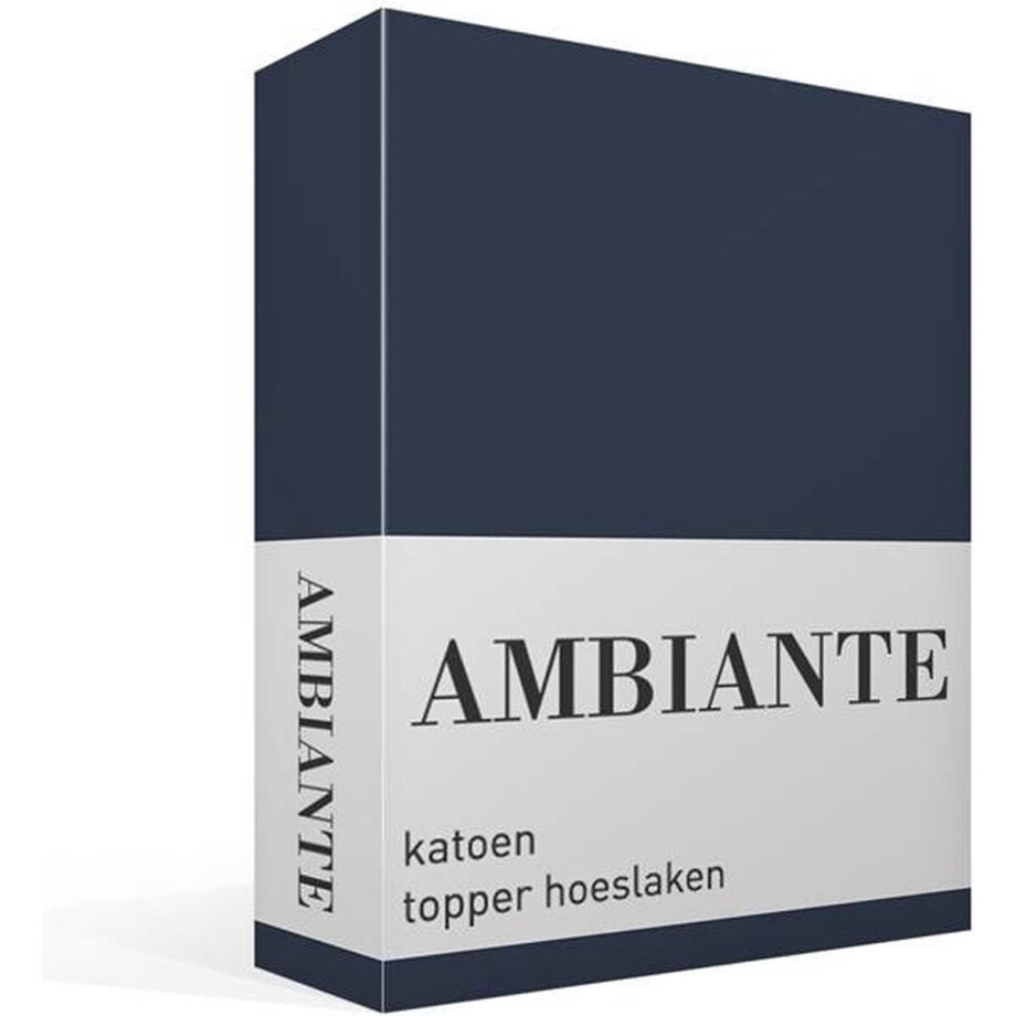 Ambiante Katoen - Topper Hoeslaken - 140x220 - Donker Blauw afbeelding 1