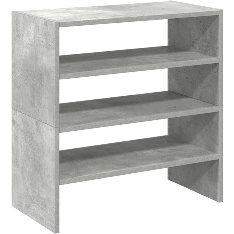 vidaXL - Schoenenrekken - 2 - st - stapelbaar - 60x30x30,5 - cm - betongrijs afbeelding 1