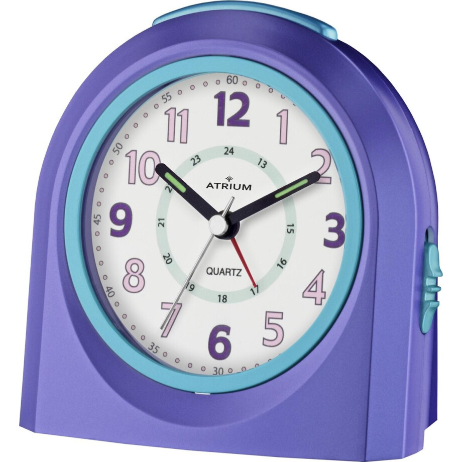 ATRIUM - Wekker - Kinderen - Meisjes - Jongens - Analoog - Zonder tikgeluid - LED-licht - Licht/ wijzerplaatverlichting - Glow-in-the-dark wijzers - Paars / Blauw - Opbouwend Geluidniveau - Grote Drukknoppen - Snooze - Slaapkamer - Klok - A921-8 ATRIUM - Wekker - Kinderen - Meisjes - Jongens - Analoog - Zonder tikgeluid - LED-licht - Licht/ wijzerplaatverlichting - Glow-in-the-dark wijzers - Paars / Blauw - Opbouwend Geluidniveau - Grote Drukknoppen - Snooze - Slaapkamer - Klok - A921-8 afbeelding 1