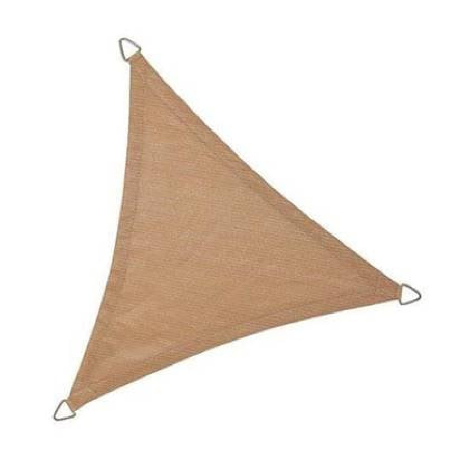 Nesling schaduwdoek driehoek 5m Zand met Bevestigingsset afbeelding 1