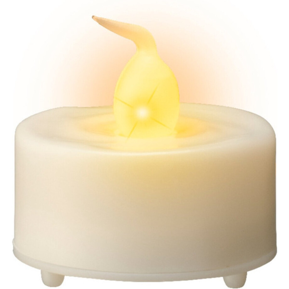 Lumineo LED theelichtjes/waxinelichtjes - 8x st - wit - 3,6 x 3,6 cm - steady - warm wit - timer afbeelding 1