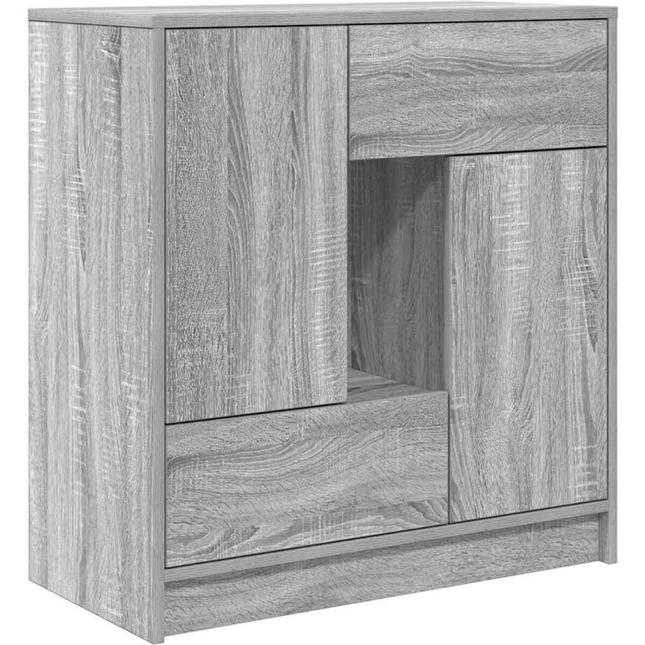 vidaXL - Dressoir - met - lades - en - deuren - 70,5x34x74,5 - cm - grijs - Sonoma vidaXL - Dressoir - met - lades - en - deuren - 70,5x34x74,5 - cm - grijs - Sonoma afbeelding 1