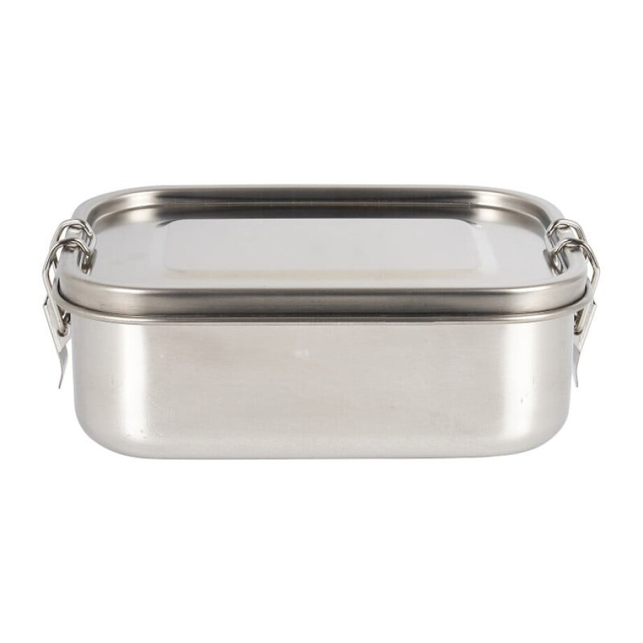Broodtrommel - rvs - 13x17 cm afbeelding 