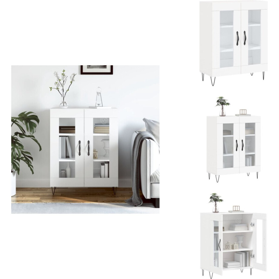 vidaXL Dressoir - Dressoirs - Kast - Wandkast - Dressoir 69,5x34x90 cm bewerkt hout wit vidaXL Dressoir - Dressoirs - Kast - Wandkast - Dressoir 69,5x34x90 cm bewerkt hout wit afbeelding 1