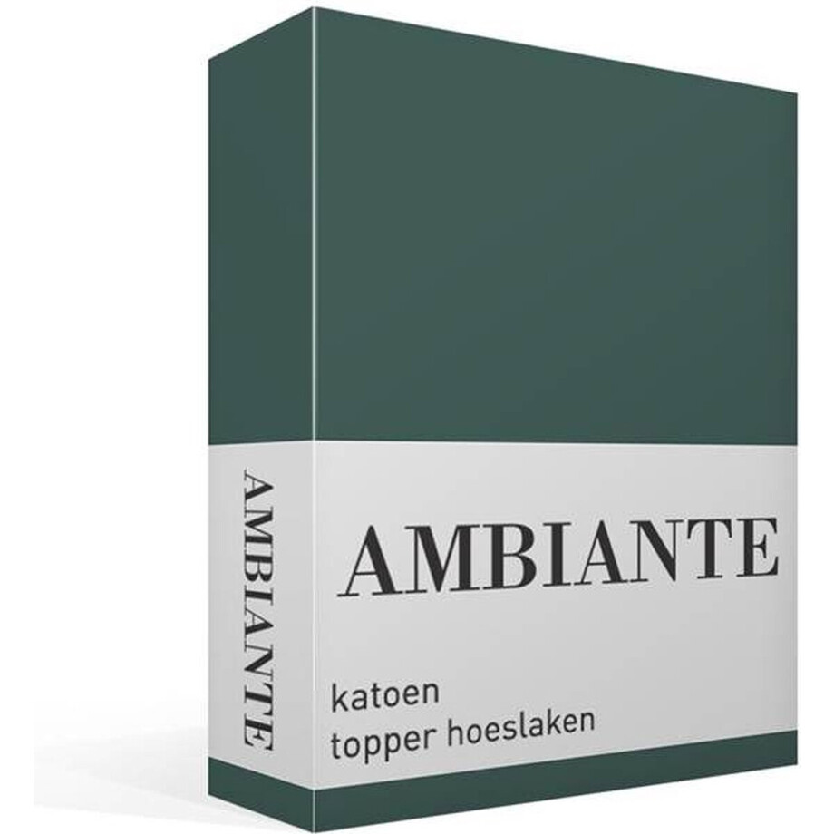 Ambiante Cotton Uni topper hoeslaken - Eenpersoons - Dark Green Ambiante Cotton Uni topper hoeslaken - Eenpersoons - Dark Green afbeelding 1