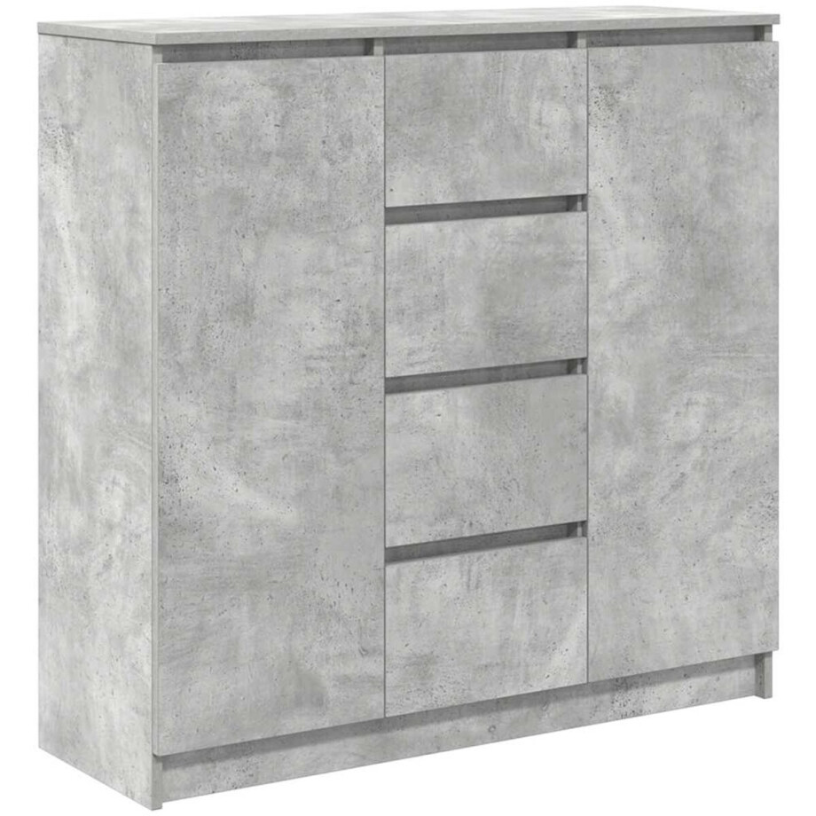 vidaXL - Dressoir - met - lades - 100,5x35x98,5 - cm - spaanplaat - betongrijs afbeelding 1