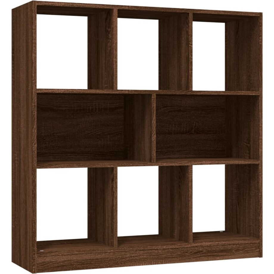 vidaXL - Boekenkast - 97,5x29,5x100 - cm - bewerkt - hout - bruin - eikenkleur afbeelding 1