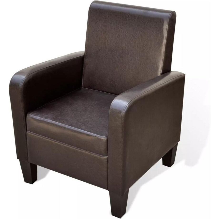 vidaXL Fauteuil kunstleer bruin afbeelding 1