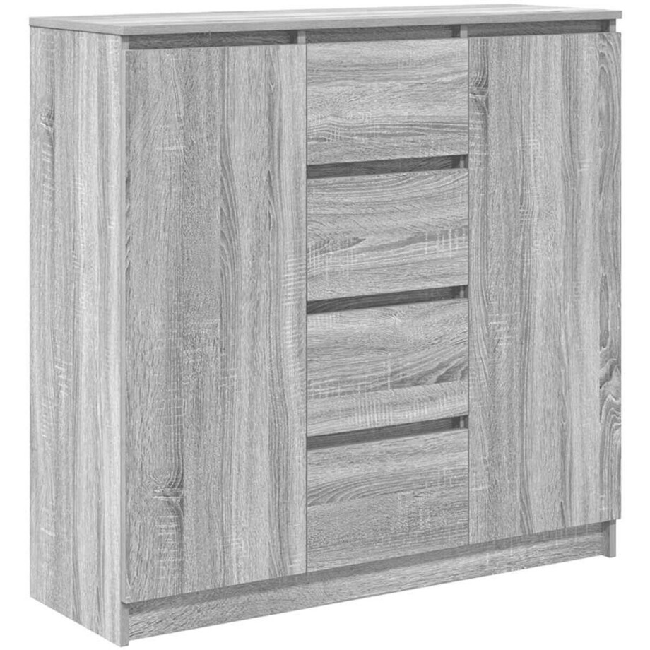 vidaXL - Dressoir - met - lades - 100,5x35x98,5 - cm - spaanplaat - grijs - Sonoma afbeelding 1