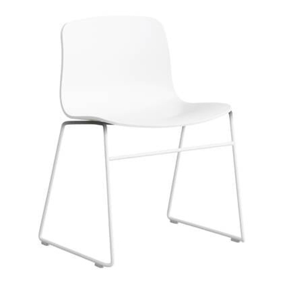 HAY About a Chair AAC08 Stoel - Black Steel - White afbeelding 1