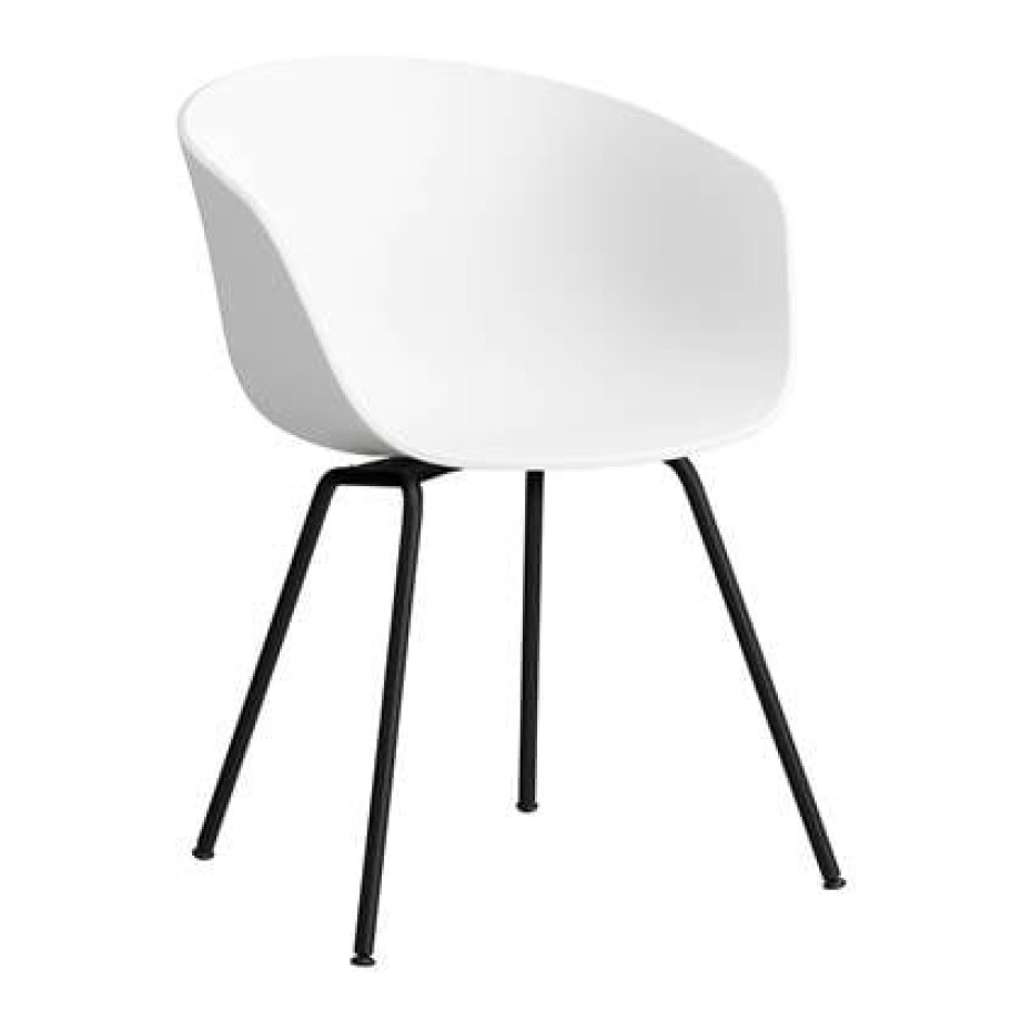 HAY About a Chair AAC26 Stoel - Black Steel - White afbeelding 1