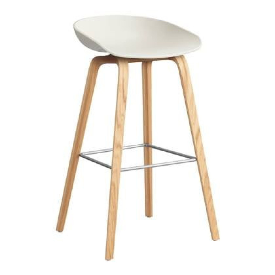 HAY About a Stool AAS32 Barkruk - H 75 cm - Oak - Melange Cream afbeelding 1