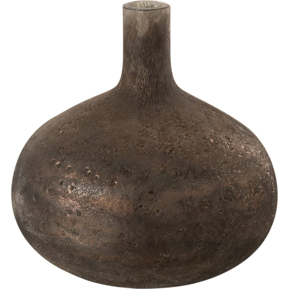 J-Line Vaas Wyll Plat Rond Glas Mix afbeelding 1