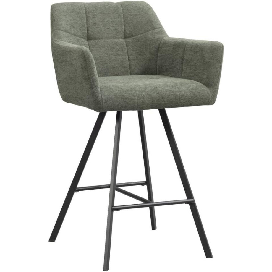 Leen Bakker - Barkruk Clint - Stof - Groen - 60x58.5x97 Cm Leen Bakker - Barkruk Clint - Stof - Groen - 60x58.5x97 Cm afbeelding 1