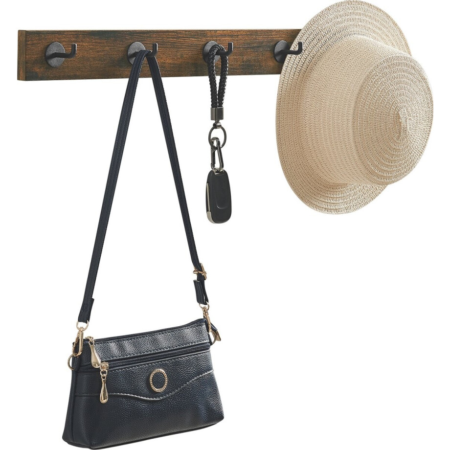 MIRA Home - Wandkapstok - Industrieel Zwart - Ruimtebesparend Ontwerp - 60cm Breed afbeelding 1