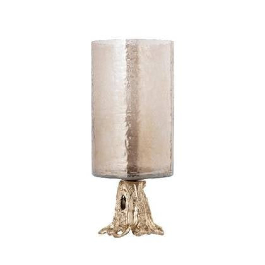 PTMD Windlicht Quers - 12x12x29 cm - Glas - Champagne afbeelding 1