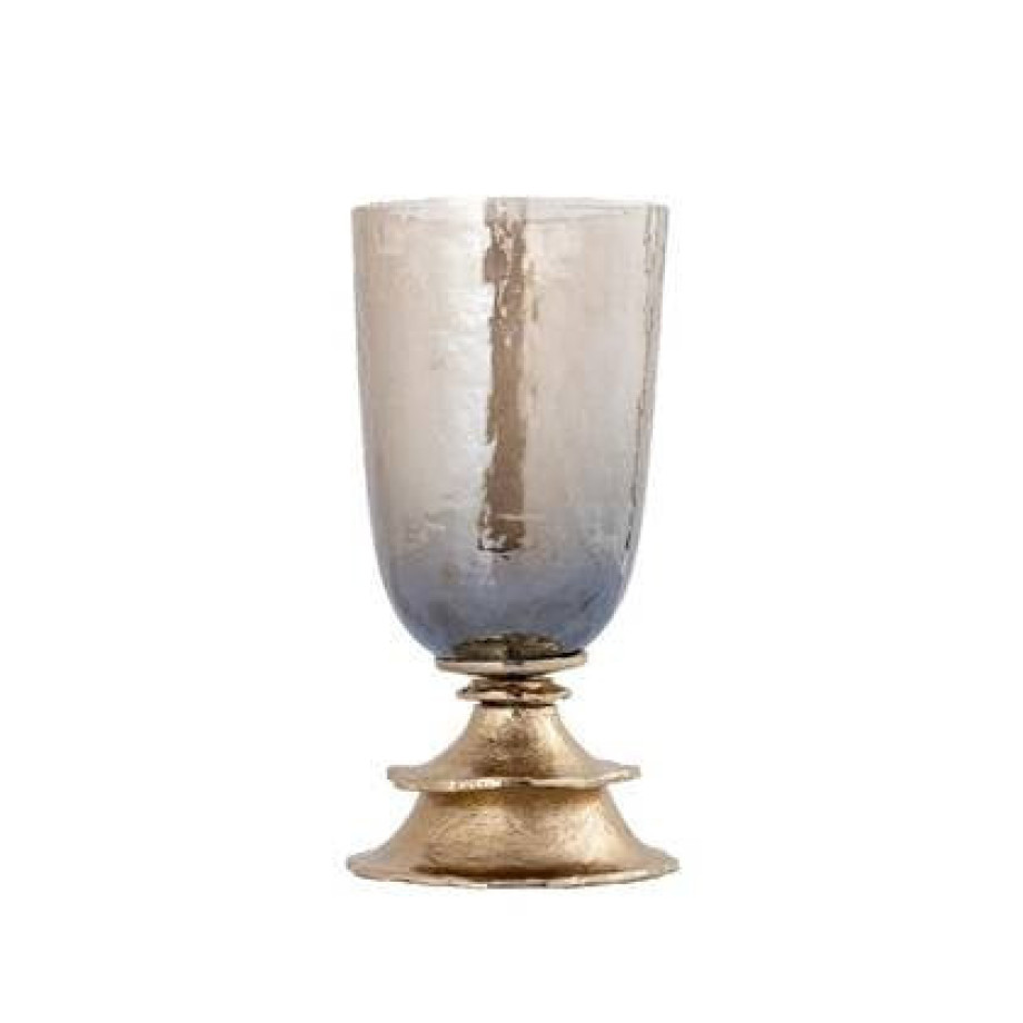 PTMD Windlicht Cevar - 16x16x33 cm - Glas - Champagne afbeelding 1
