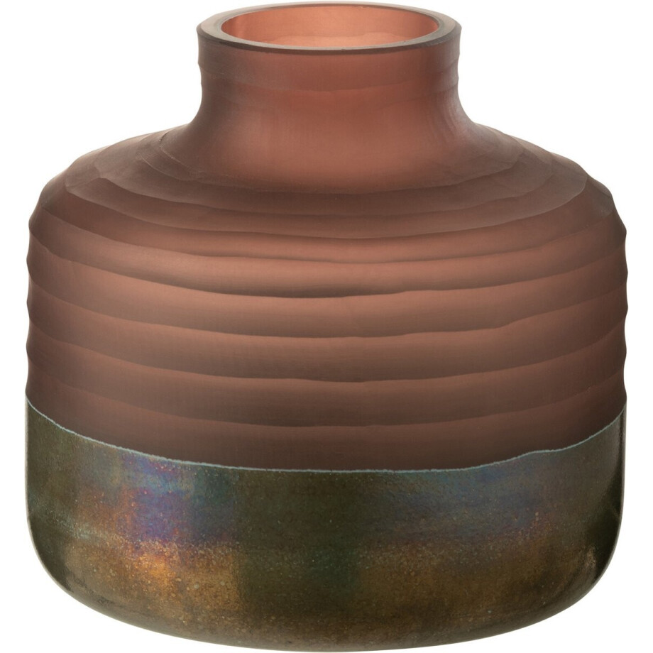 J-Line vaas Mat/Blinkend - glas - roze - small - Ø 22 cm J-Line vaas Mat/Blinkend - glas - roze - small - Ø 22 cm afbeelding 1