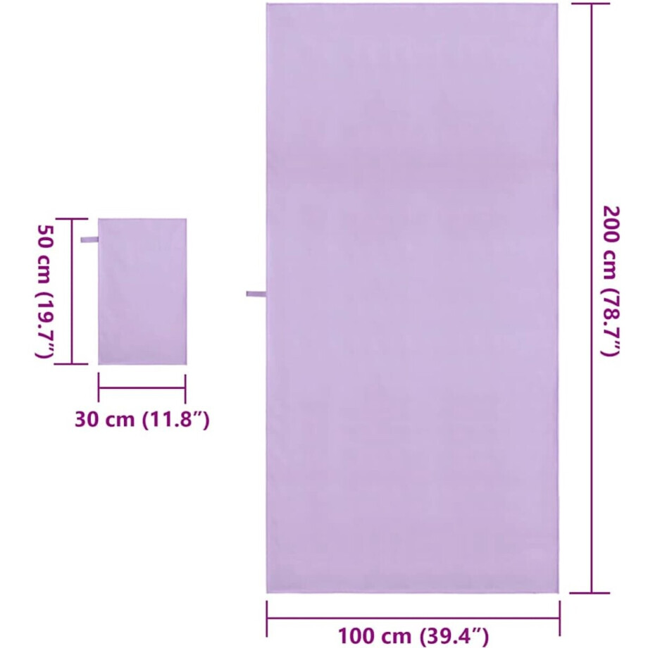 vidaXL - Sporthanddoek - Set - 2 - pcs - Paars - Stof afbeelding 1