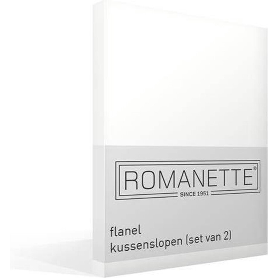 Romanette - Flanel - Kussenslopen - Set van 2 - 60x70 cm - Wit afbeelding 1