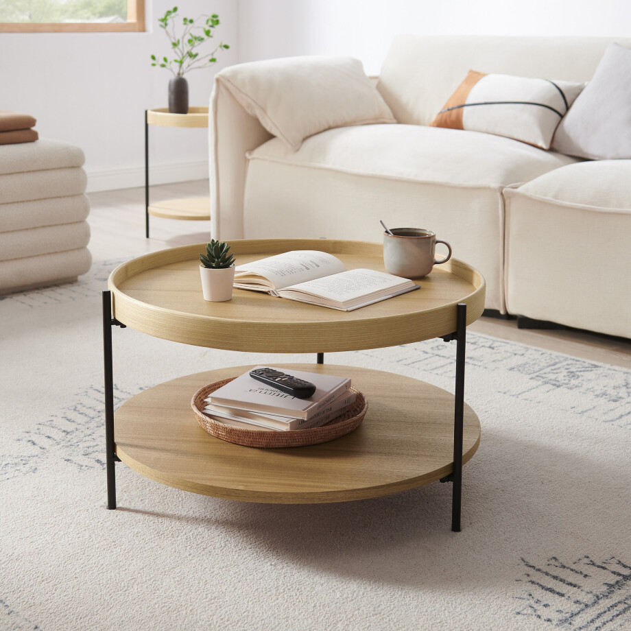 Artistiq Ronde Salontafel 'Sylver' 69cm, kleur Naturel afbeelding 1