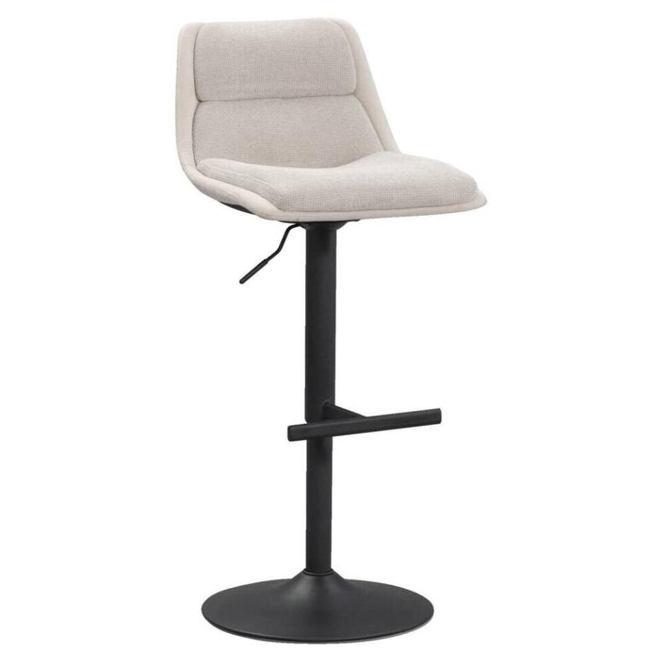 Leen Bakker - Barkruk Jens - Verstelbaar - Zand - Stof - Beige - 38x42x92.5 Cm afbeelding 1