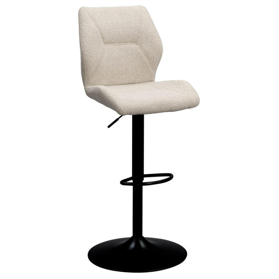 Leen Bakker - Barkruk Jesse - Verstelbaar - Zand - Stof - Beige - 47x57x98.5 Cm afbeelding 1