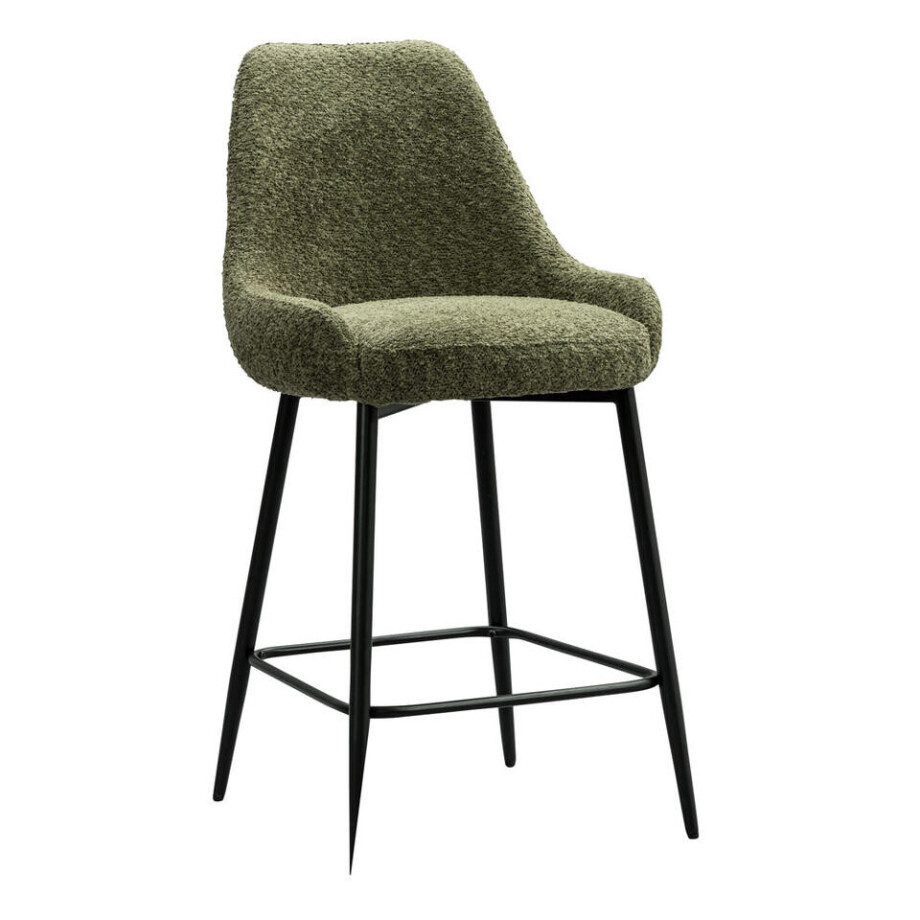 Leen Bakker - Barkruk Noah - Stof - Groen - 57x51.5x95.5 Cm Leen Bakker - Barkruk Noah - Stof - Groen - 57x51.5x95.5 Cm afbeelding 1