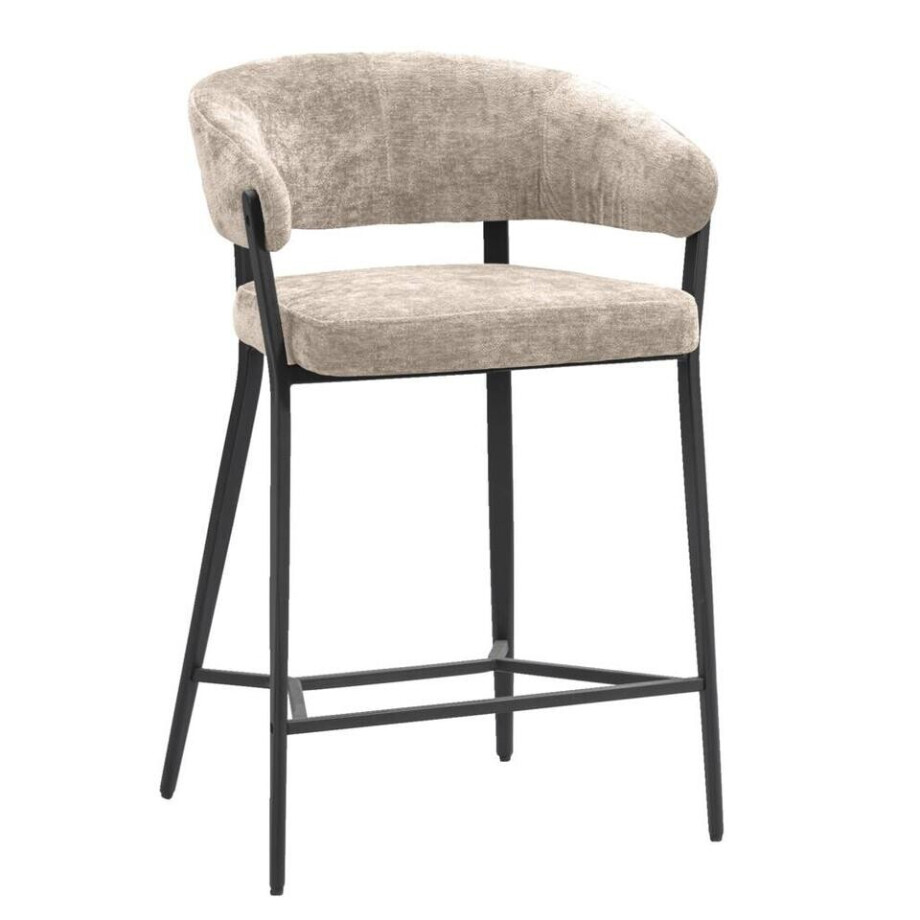 Leen Bakker - Barkruk Liv - Caramel - Stof - Bruin - 55.5x56x88 Cm afbeelding 1