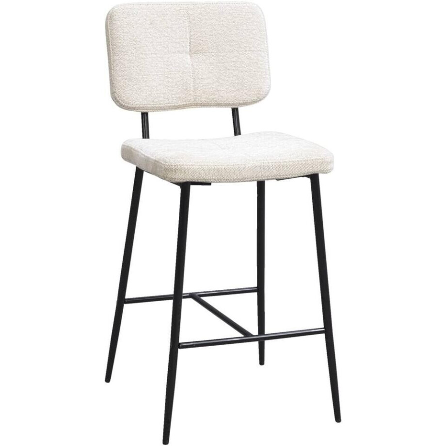 Leen Bakker - Barkruk Lars - Stof/Staal - Crème - 57x42x101 Cm Leen Bakker - Barkruk Lars - Stof/Staal - Crème - 57x42x101 Cm afbeelding 1