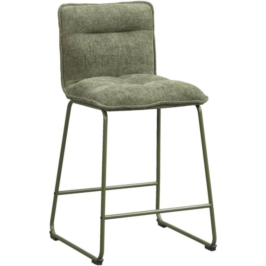 Leen Bakker - Barkruk Stella - Stof/Staal - Groen - 46x55x95 Cm Leen Bakker - Barkruk Stella - Stof/Staal - Groen - 46x55x95 Cm afbeelding 1