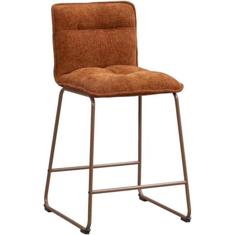 2e Halve Prijs Leen Bakker - Barkruk Stella - Terracotta - Stof/Staal - Bruin#Rood - 46x55x95 Cm 2e Halve Prijs Leen Bakker - Barkruk Stella - Terracotta - Stof/Staal - Bruin#Rood - 46x55x95 Cm afbeelding 1