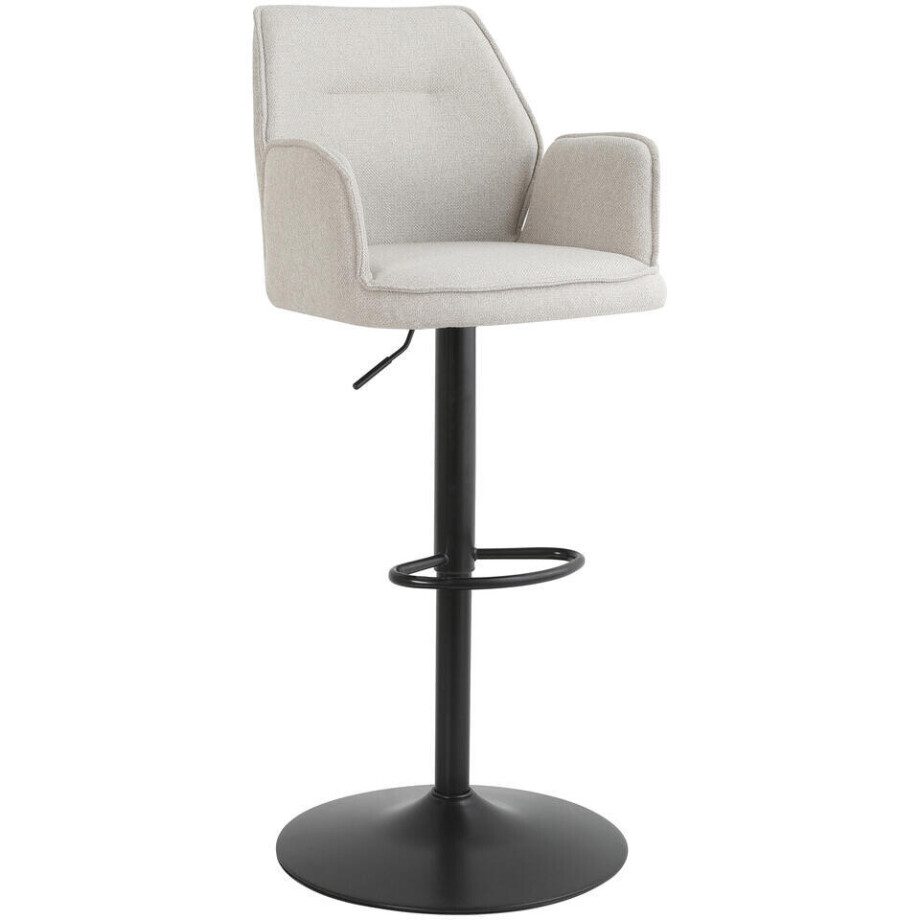 2e Halve Prijs Leen Bakker - Barkruk Raffy - Stof - Beige - 50x60x90 Cm afbeelding 1