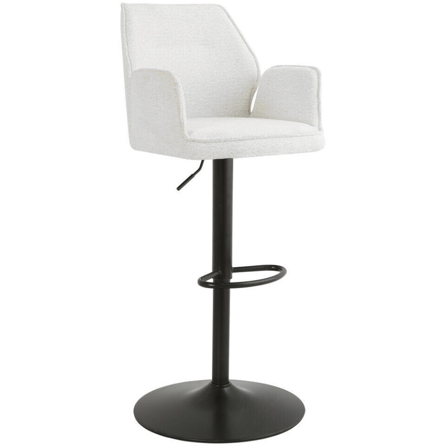 Leen Bakker - Barkruk Raffy - Stof - Crème - 50x60x90 Cm afbeelding 1