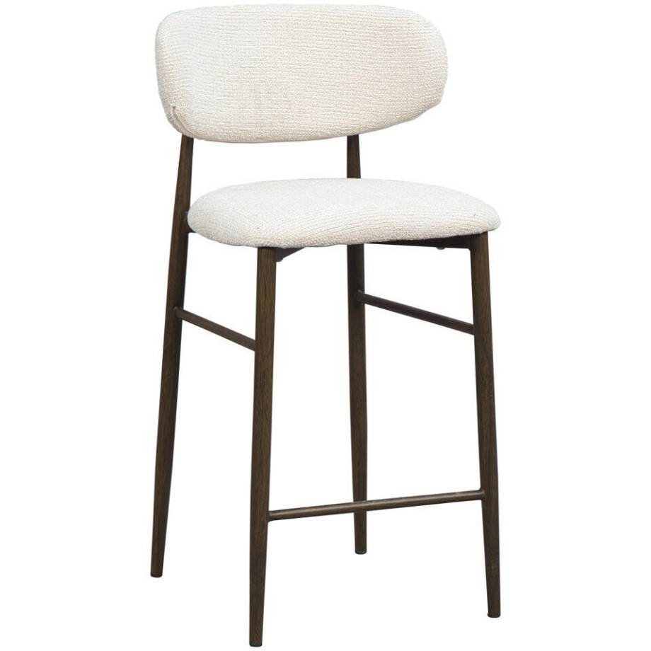 2e Halve Prijs Leen Bakker - Barkruk Tibor - Stof/Metaal - Crème - 50x44x91 Cm 2e Halve Prijs Leen Bakker - Barkruk Tibor - Stof/Metaal - Crème - 50x44x91 Cm afbeelding 1