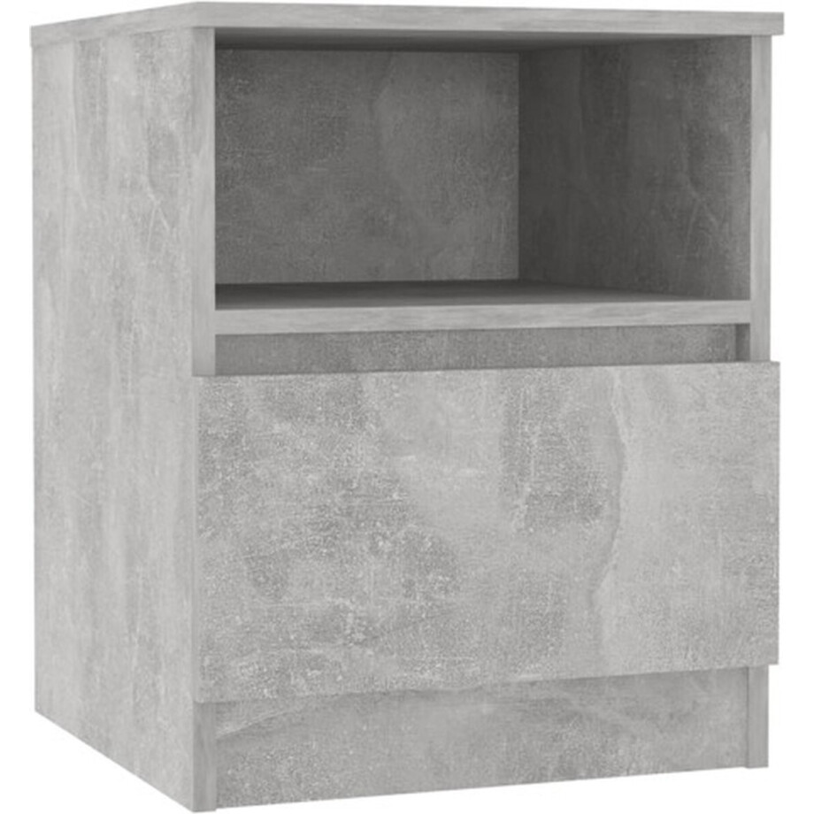 vidaXL - Nachtkastje - 40x40x50 - cm - bewerkt - hout - betongrijs vidaXL - Nachtkastje - 40x40x50 - cm - bewerkt - hout - betongrijs afbeelding 1
