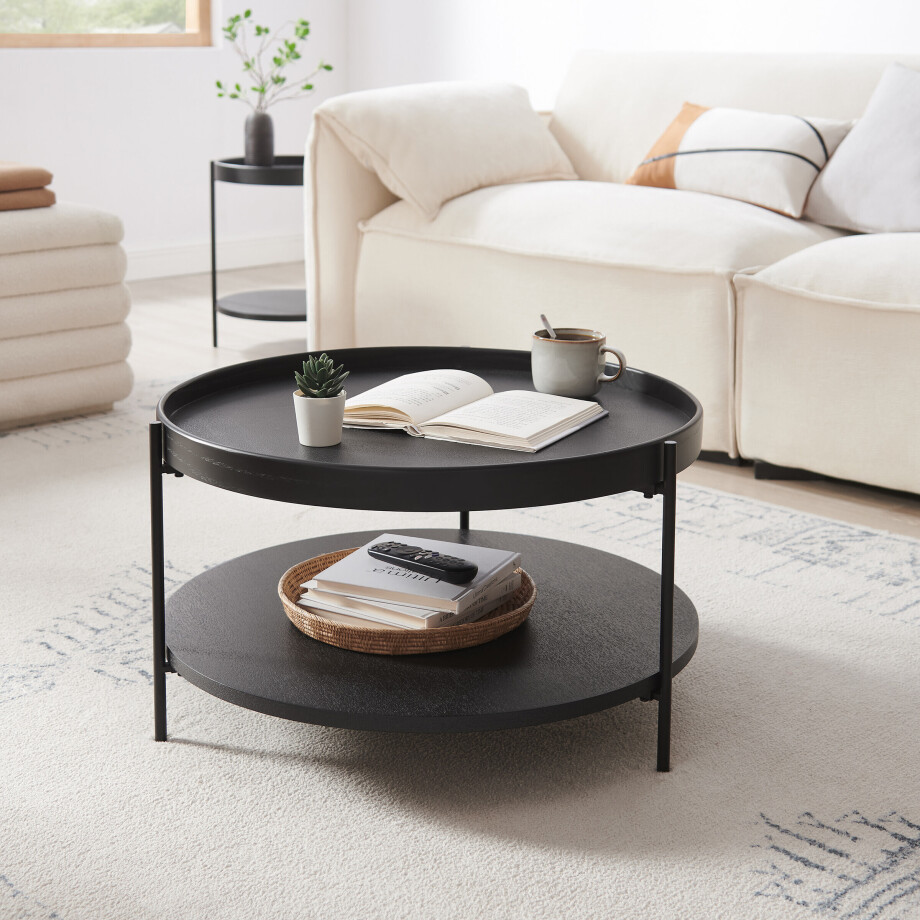 Artistiq Ronde Salontafel 'Sylver' 69cm, kleur zwart afbeelding 1