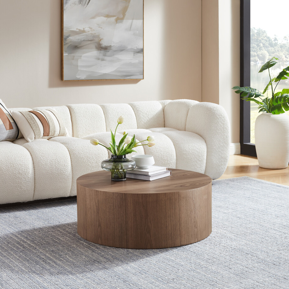 Artistiq Ronde Salontafel 'Beaux' 80cm, kleur Walnoot afbeelding 1
