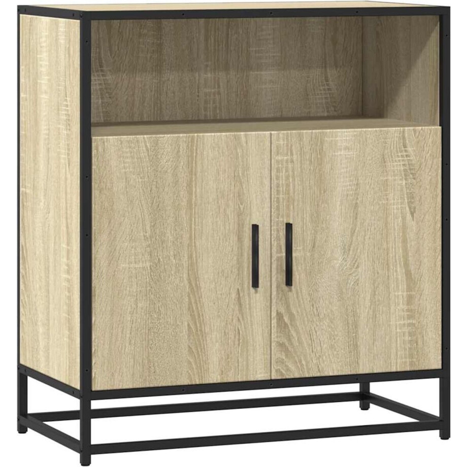vidaXL - Dressoir - 68x35x76 - cm - bewerkt - hout - sonoma - eikenkleurig afbeelding 1